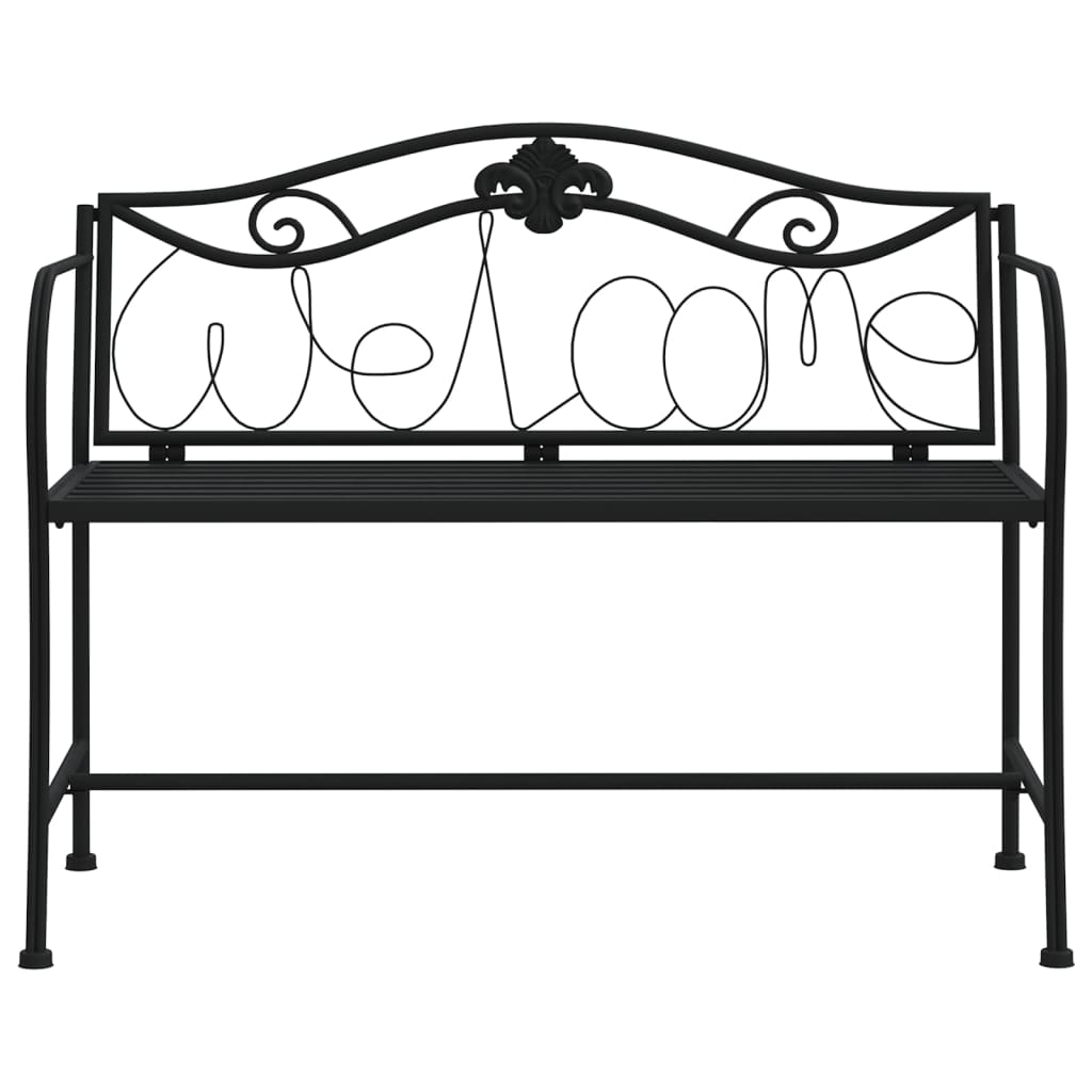 NNEVL 2-Seater Garden Bench 104 cm Black Steel