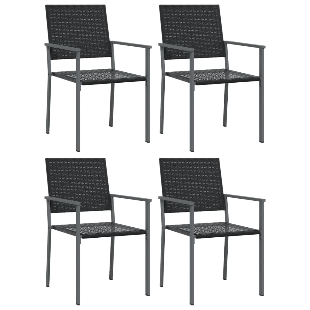 NNEVL 5 Piece Garden Dining Set Poly Rattan and Steel