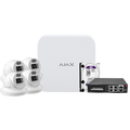 Kit professionale Ajax/Safire con NVR 8 canali, 4 telecamere turret 4MP Dual Light, switch PoE e hard disk 1TB