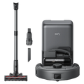 Robot aspirapolvere 3-in-1 Eufy by Anker con stazione svuotamento automatico, 8000 Pa aspirazione robot, 30000 Pa modalità portatile e navigazione laser