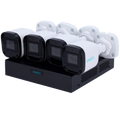 Kit videosorveglianza PoE Uniview con NVR 8 porte e 4 telecamere bullet 2MP IP67 con microfono integrato