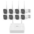 Kit videosorveglianza WiFi Uniview 8 canali con NVR e 8 telecamere bullet 2MP per esterni, supporto HDD fino a 10TB
