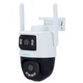 Telecamera IP PTZ Uniarch 5MP dual-lens panoramica 2.8mm e PT 4mm con intelligenza artificiale UMD, visione notturna IR 30m, WiFi, audio bidirezionale e protezione IP66
