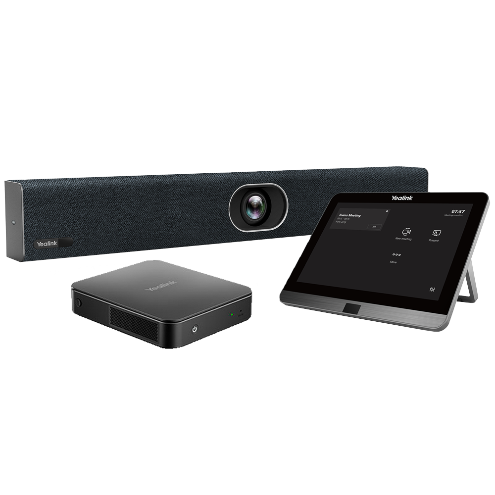 Sistema videoconferenza Yealink MVC400 per Microsoft Teams con telecamera AI 20MP Auto Framing, array 8 microfoni, mini-PC e console touch MTouch II