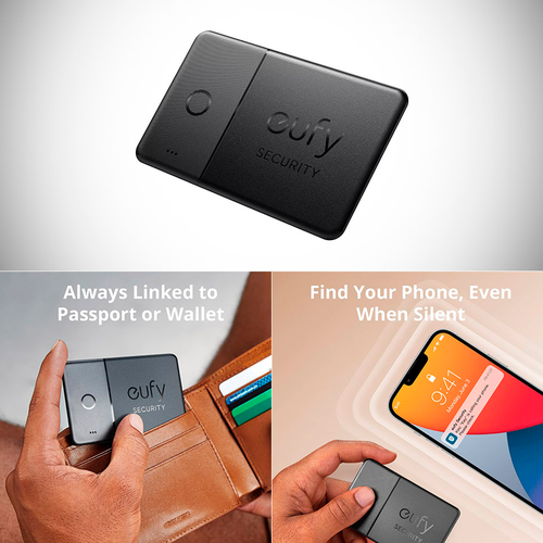 Localizzatore Bluetooth Eufy SmartTrack Card ultra-sottile 2.4mm, compatibile Apple Find My, 5 pezzi per portafogli e bagagli con batteria 3 anni